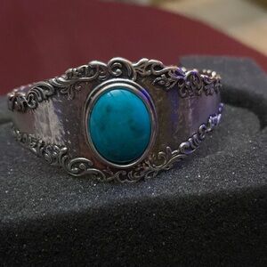Or Paz Sterling Silver Turquoise Cuff Size Small